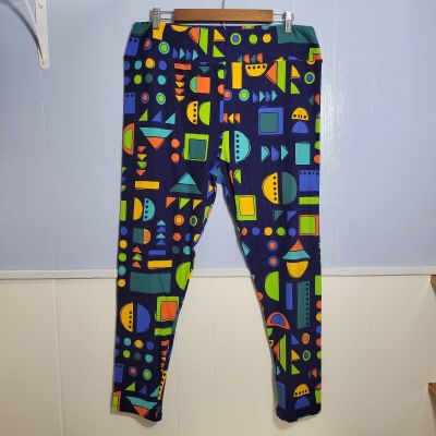 LuLaRoe Tall & Curvy Bright Geometric Buttery Soft Pull On Ankle Leggings